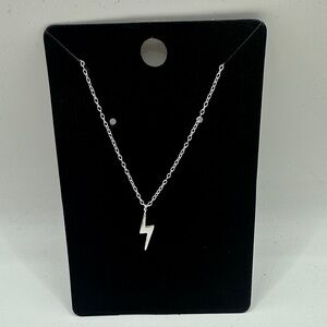 Silver Lightning Bolt Pendant Necklace - Women Jewelry
